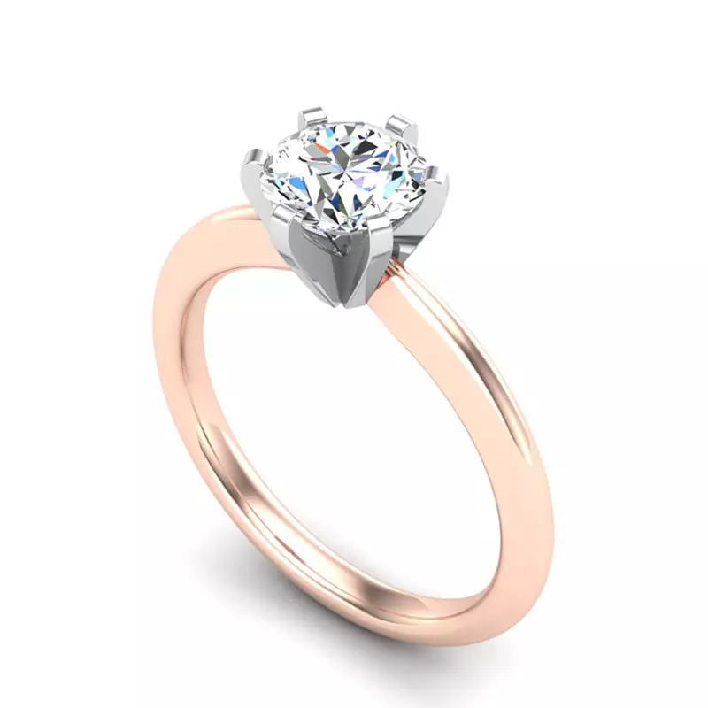 14K Rose Gold Maria 6 Prong Solitaire Engagement Ring