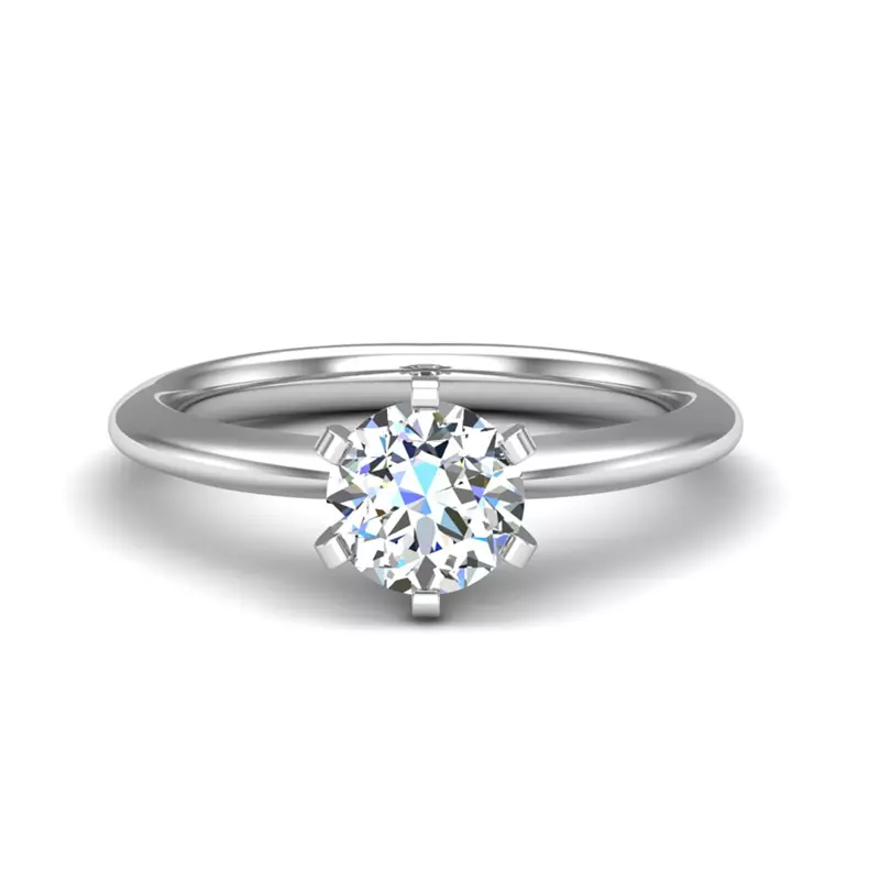 14K White Gold Maria 6 Prong Solitaire Engagement Ring