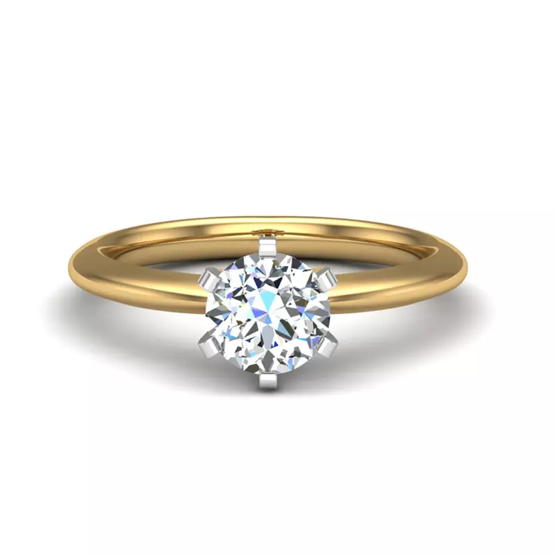 14K Yellow Gold Maria 6 Prong Solitaire Engagement Ring