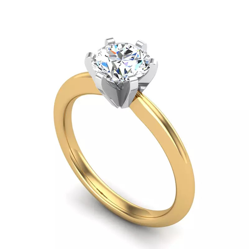 14K Yellow Gold Maria 6 Prong Solitaire Engagement Ring