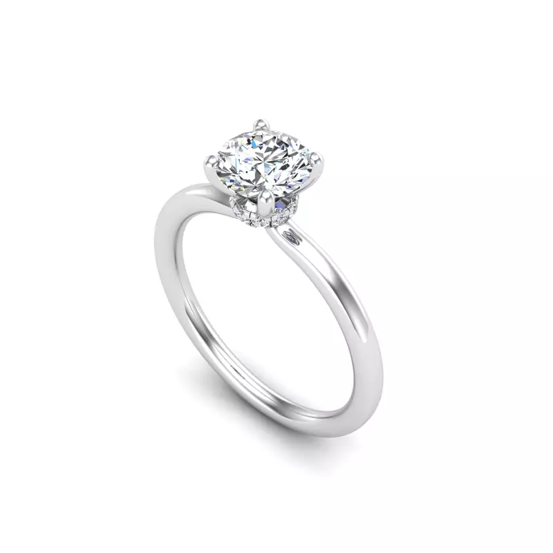 18K White Gold Sienna Solitaire Engagement Ring