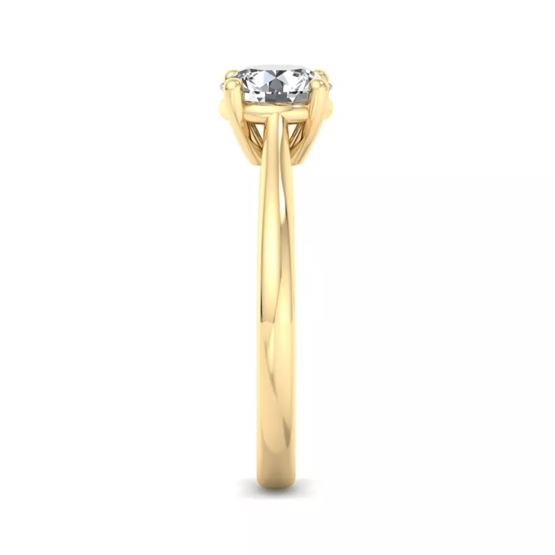 14K Yellow Gold Lucy 4 Prong Pinched Shank Engagement Ring