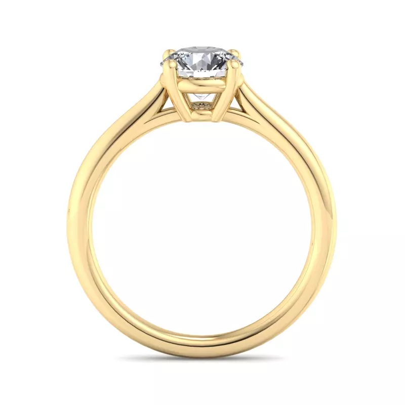 14K Yellow Gold Lucy 4 Prong Pinched Shank Engagement Ring