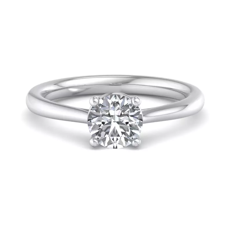 Platinum Lucy 4 Prong Solitaire With Pinched Shank