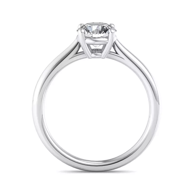 Platinum Lucy 4 Prong Solitaire With Pinched Shank