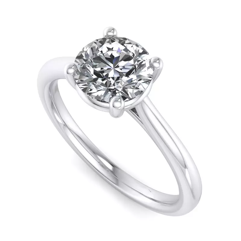 Platinum Lucy 4 Prong Solitaire With Pinched Shank