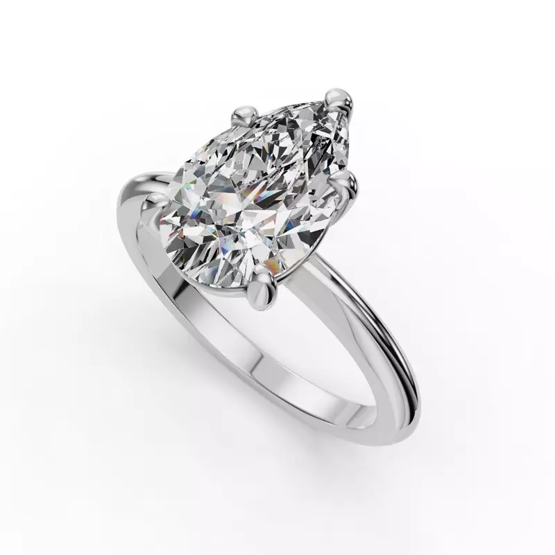 14K White Gold Bella Solitaire Engagement Ring