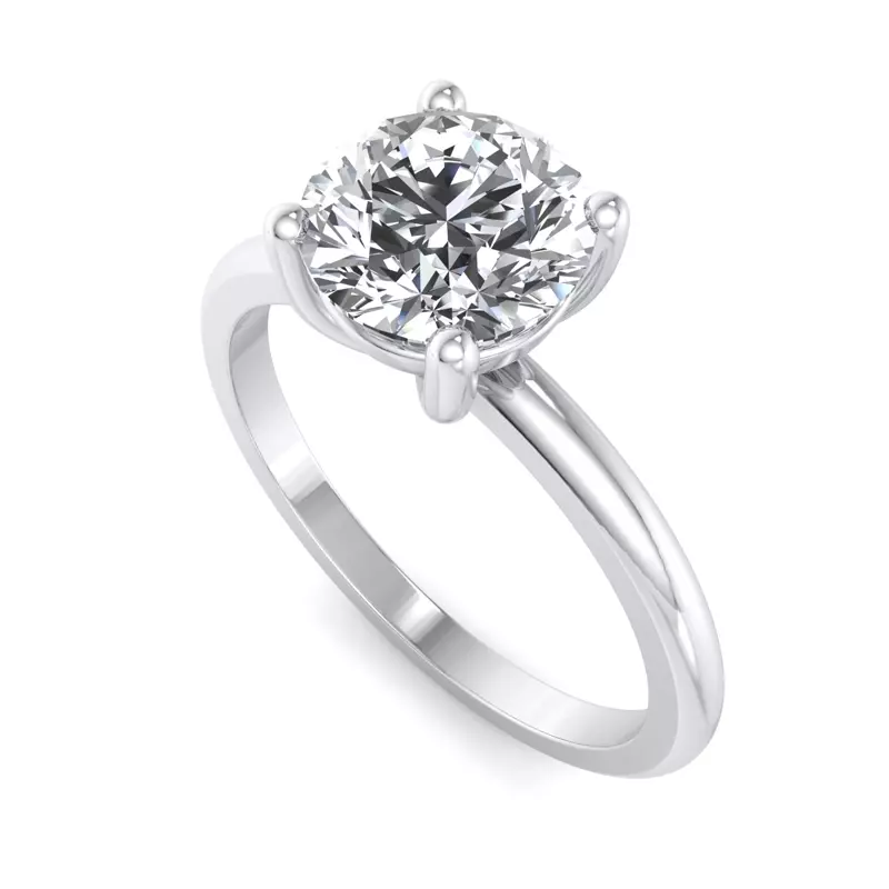 18K White Gold Bella Solitaire Engagement Ring