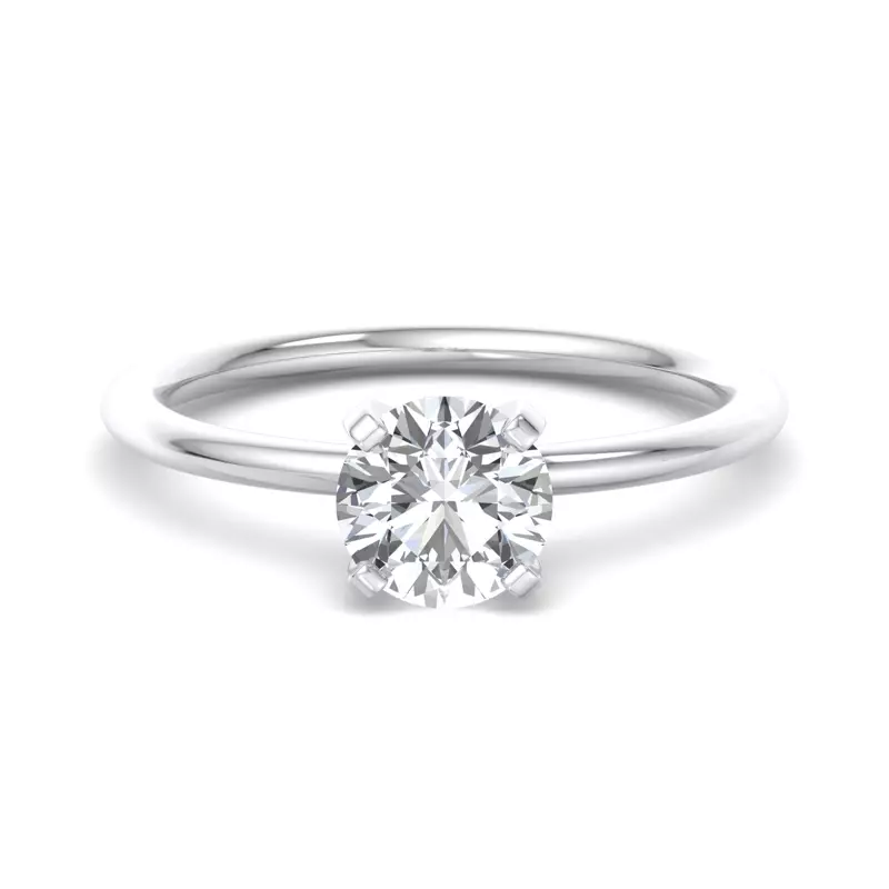 18K White Gold Kinley 4 Prong Solitaire Engagement Ring