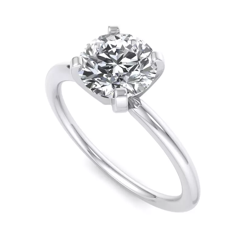 18K White Gold Kinley 4 Prong Solitaire Engagement Ring