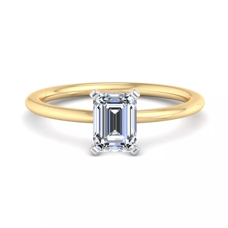 14K Yellow Gold Presentation 4 Prong Solitaire Engagement Ring