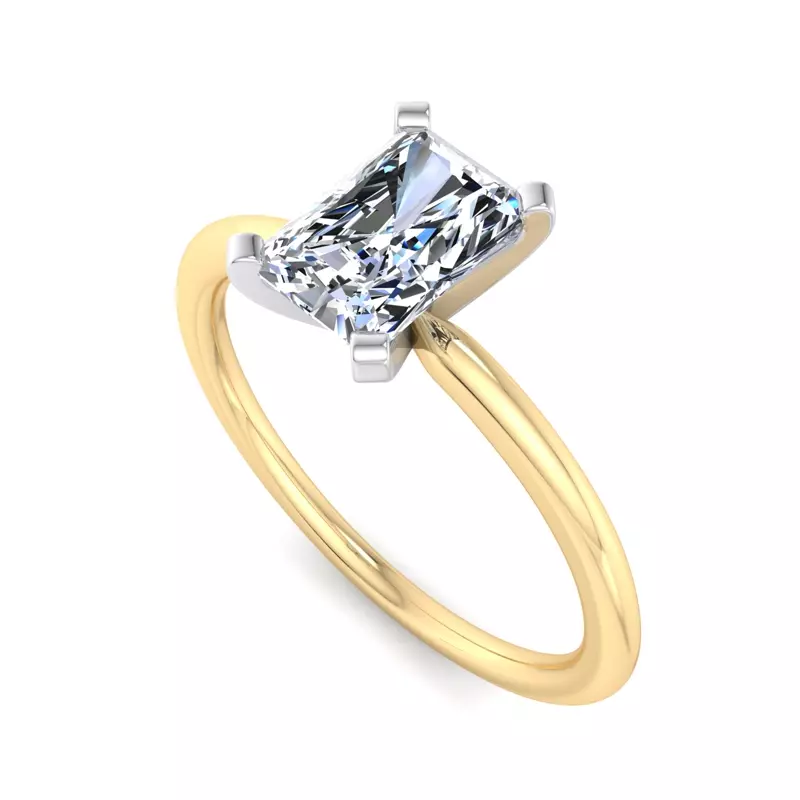 18K Yellow Gold Presentation 4 Prong Solitaire Engagement Ring