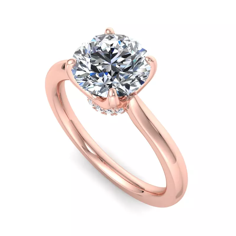 14K Rose Gold Paris Solitaire Engagement Ring
