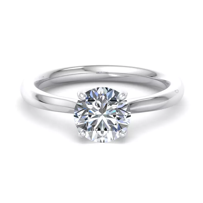 18K White Gold Paris Solitaire Engagement Ring