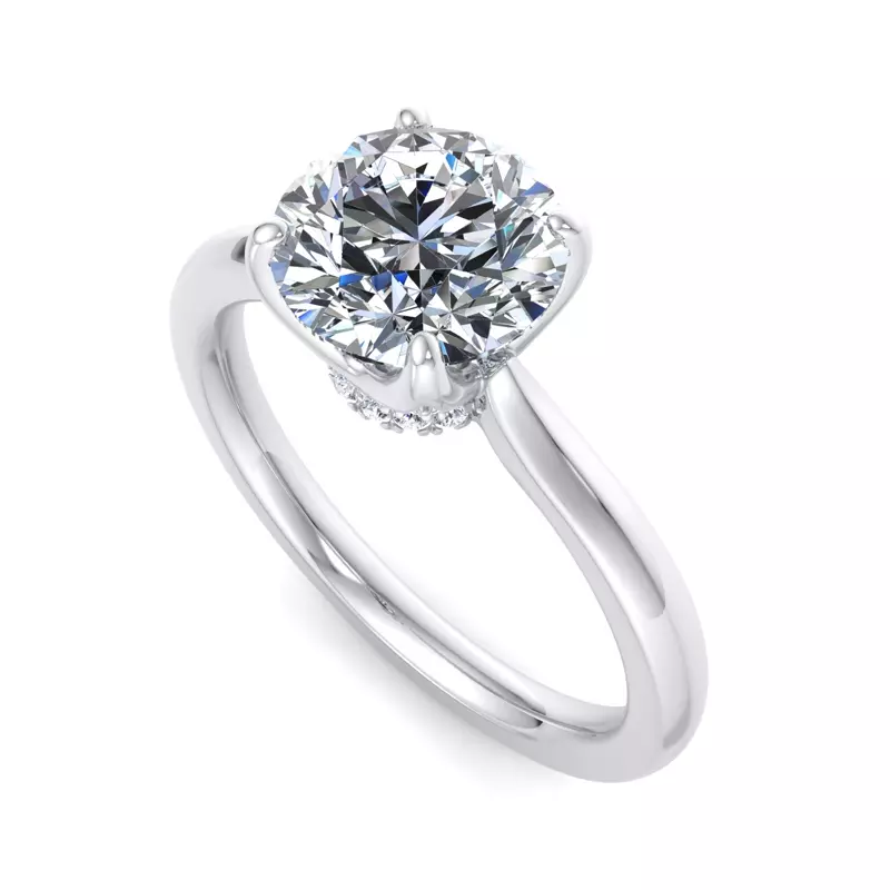 18K White Gold Paris Solitaire Engagement Ring