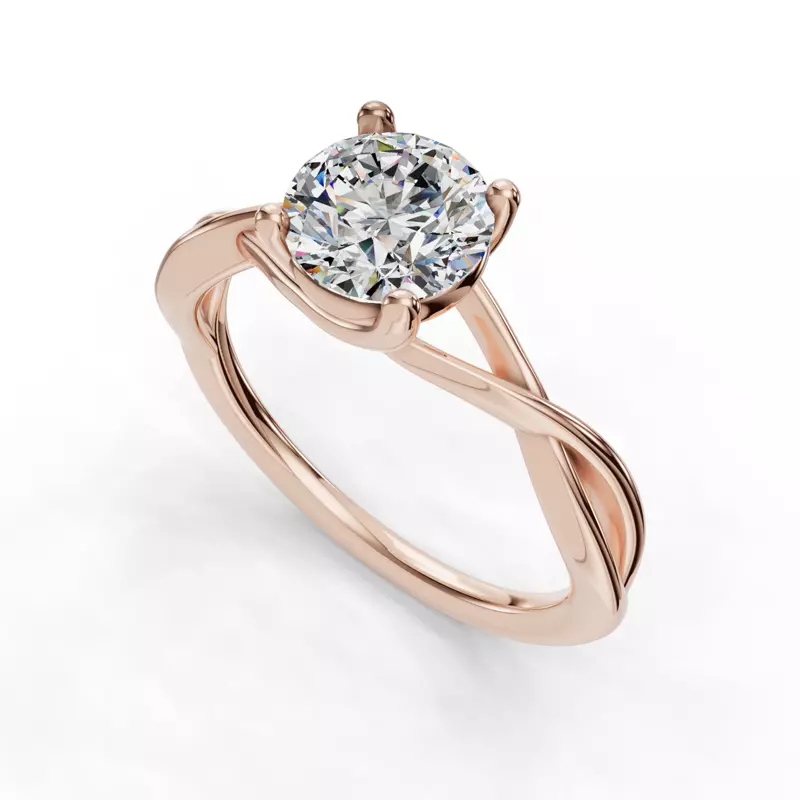 14K Rose Gold Bianca Twist Engagement Ring
