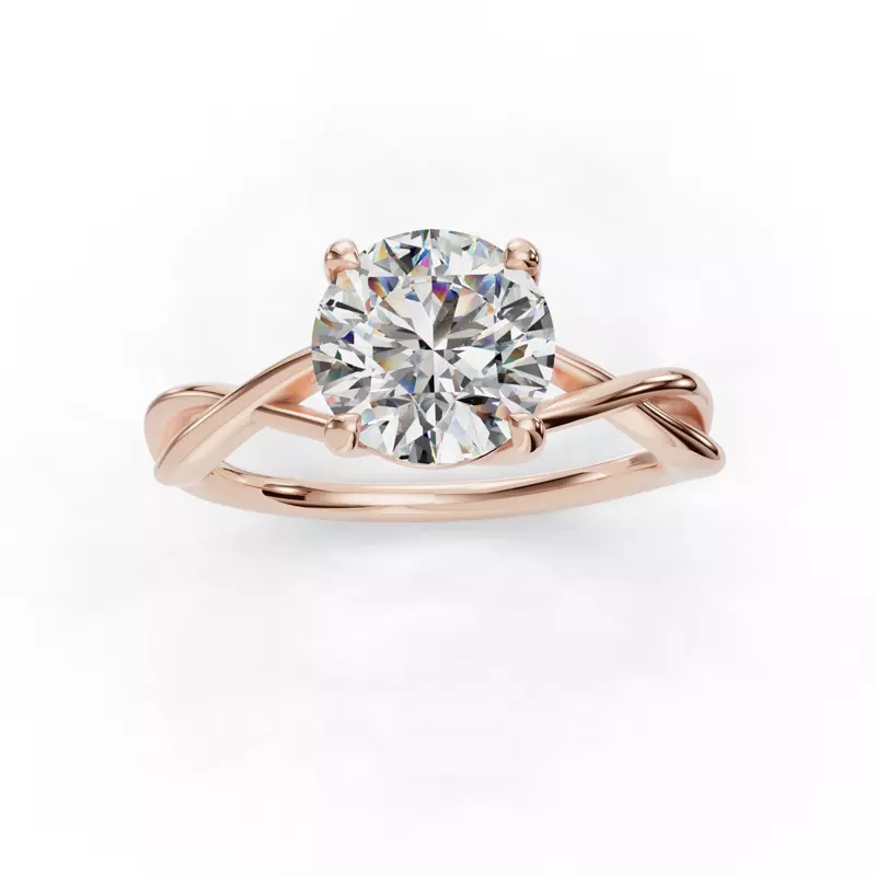 14K Rose Gold Bianca Twist Style Solitaire