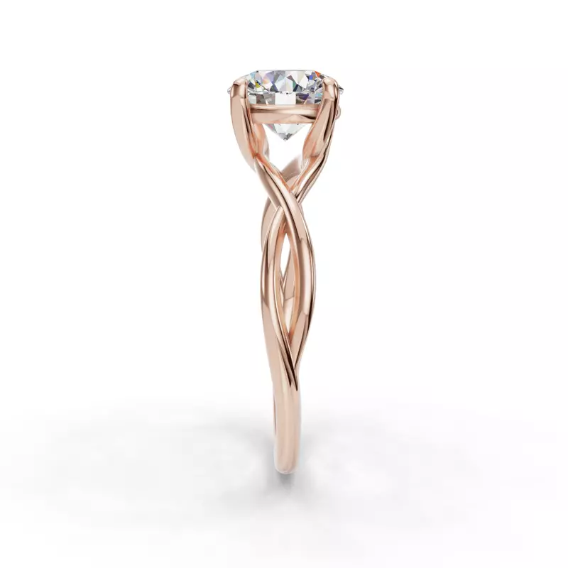 14K Rose Gold Bianca Twist Style Solitaire