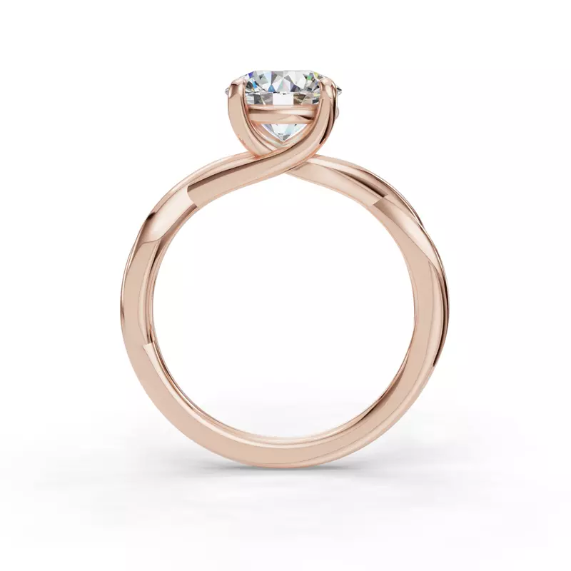 14K Rose Gold Bianca Twist Style Solitaire