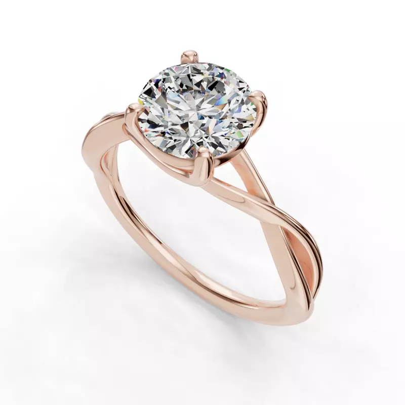 14K Rose Gold Bianca Twist Style Solitaire