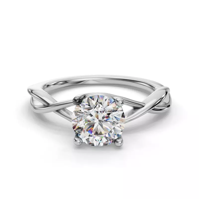 14K White Gold Bianca Twist Engagement Ring