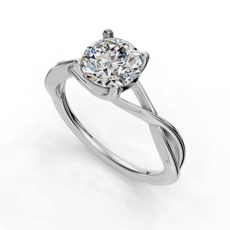 14K White Gold Bianca Twist Engagement Ring