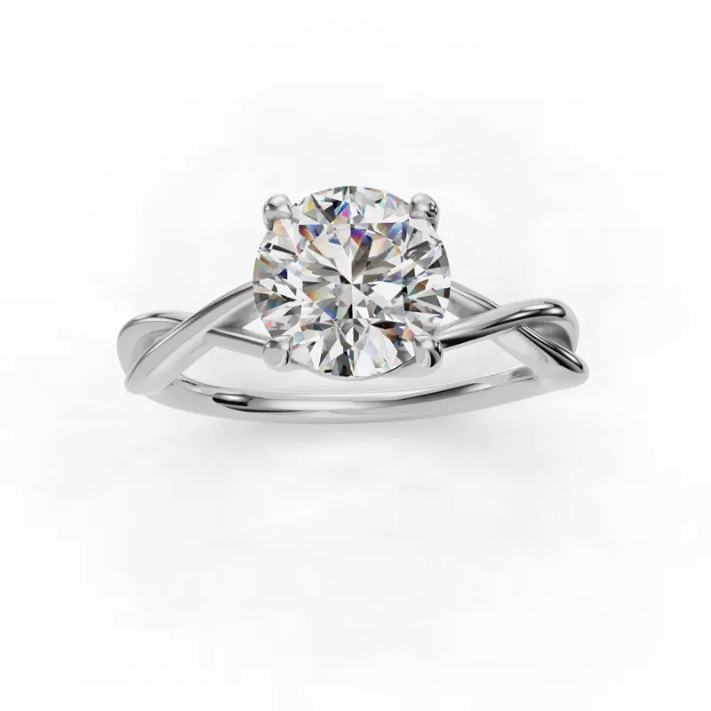 14K White Gold Bianca Twist Style Solitaire