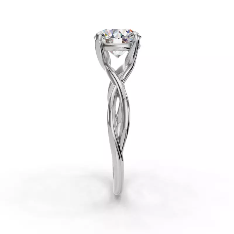 14K White Gold Bianca Twist Style Solitaire