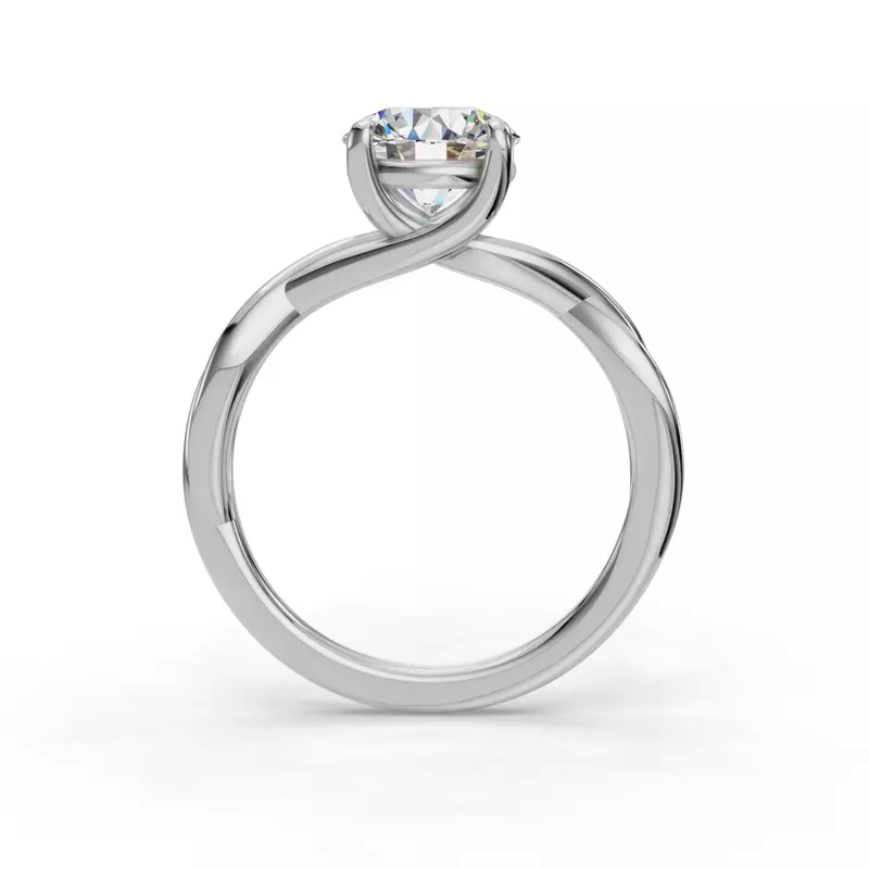 14K White Gold Bianca Twist Style Solitaire