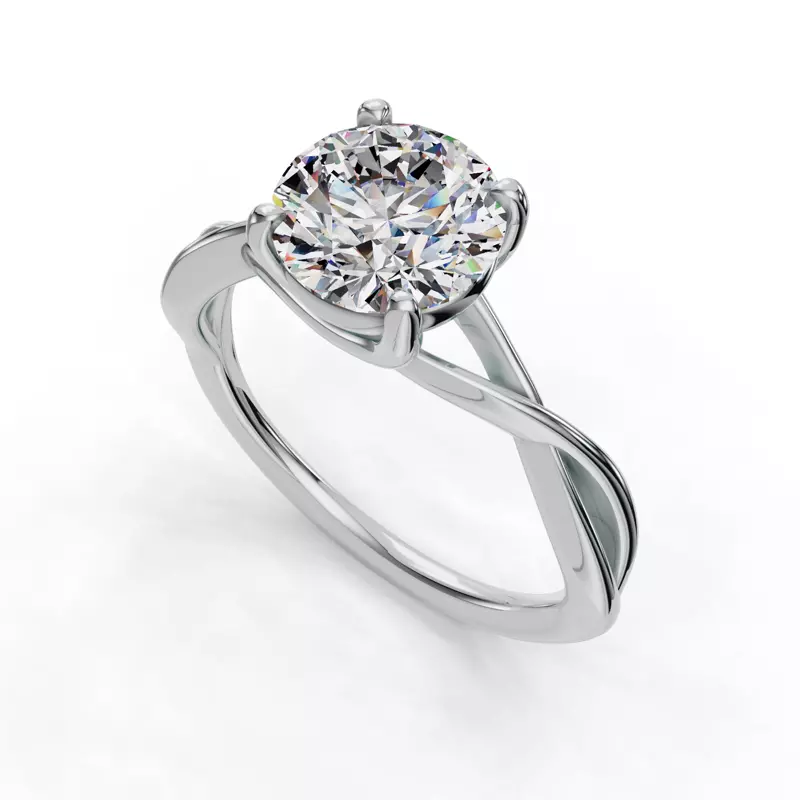 14K White Gold Bianca Twist Style Solitaire