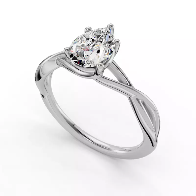 14K White Gold Bianca Twist Engagement Ring