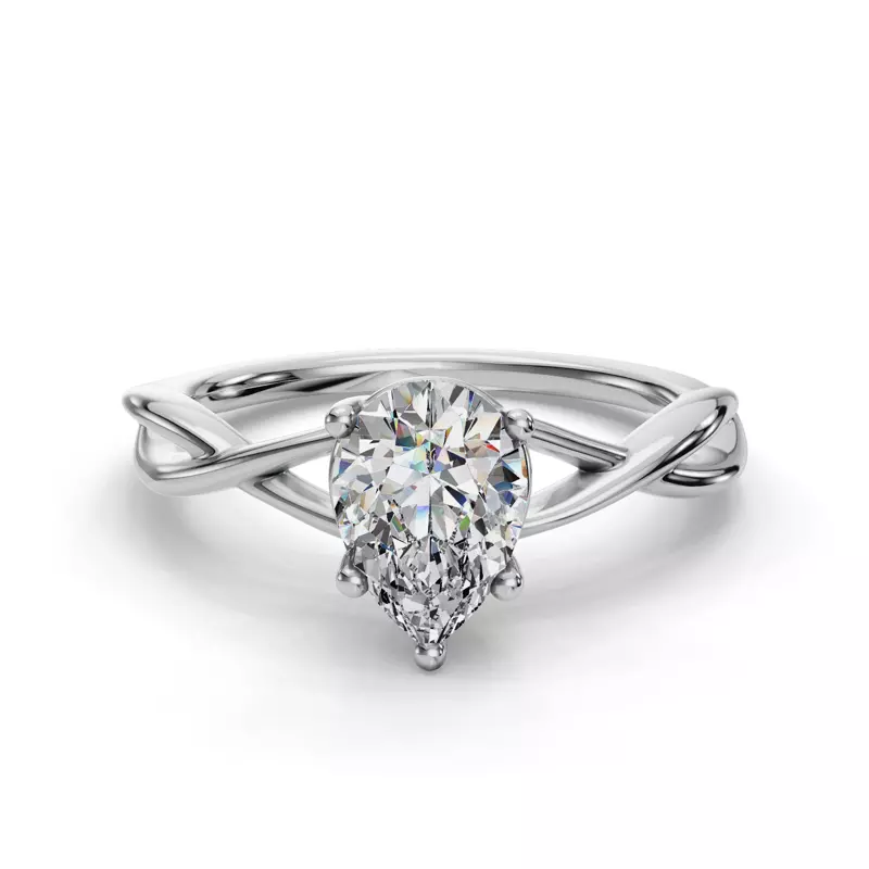 14K White Gold Bianca Twist Engagement Ring