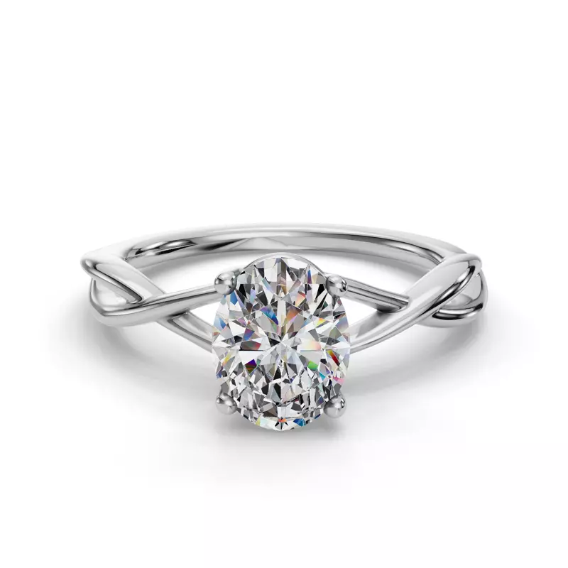 Bianca Twist Style Solitaire - 14K White Gold