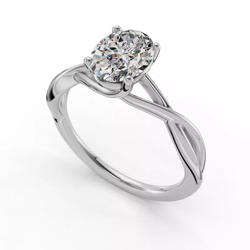 14K White Gold Bianca Twist Engagement Ring