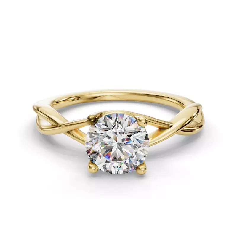 14K Yellow Gold Bianca Twist Engagement Ring