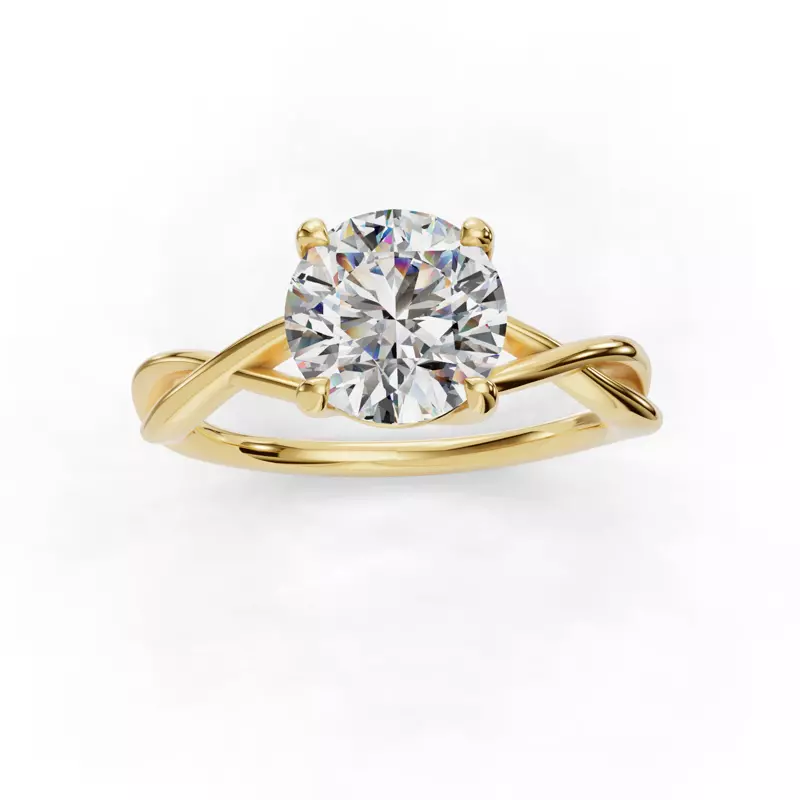 14K Yellow Gold Bianca Twist Style Solitaire