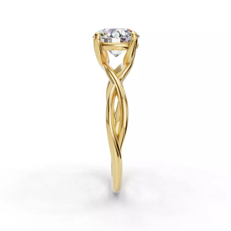 14K Yellow Gold Bianca Twist Style Solitaire