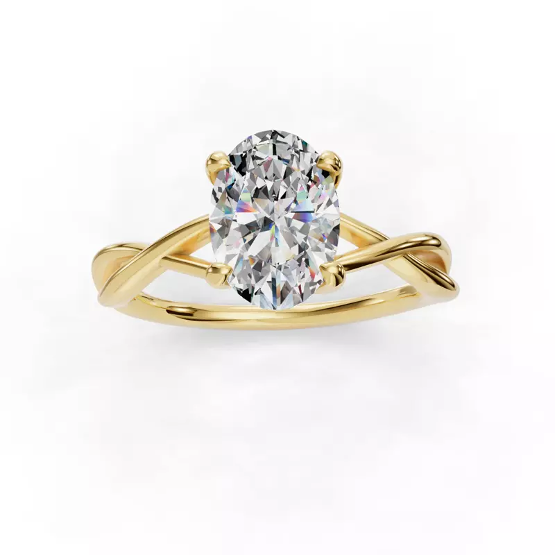 14K Yellow Gold Bianca Twist Engagement Ring