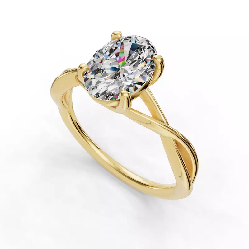 14K Yellow Gold Bianca Twist Engagement Ring