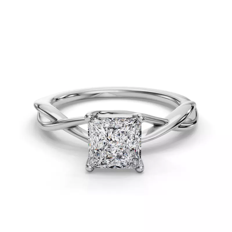 18K White Gold Bianca Twist Engagement Ring