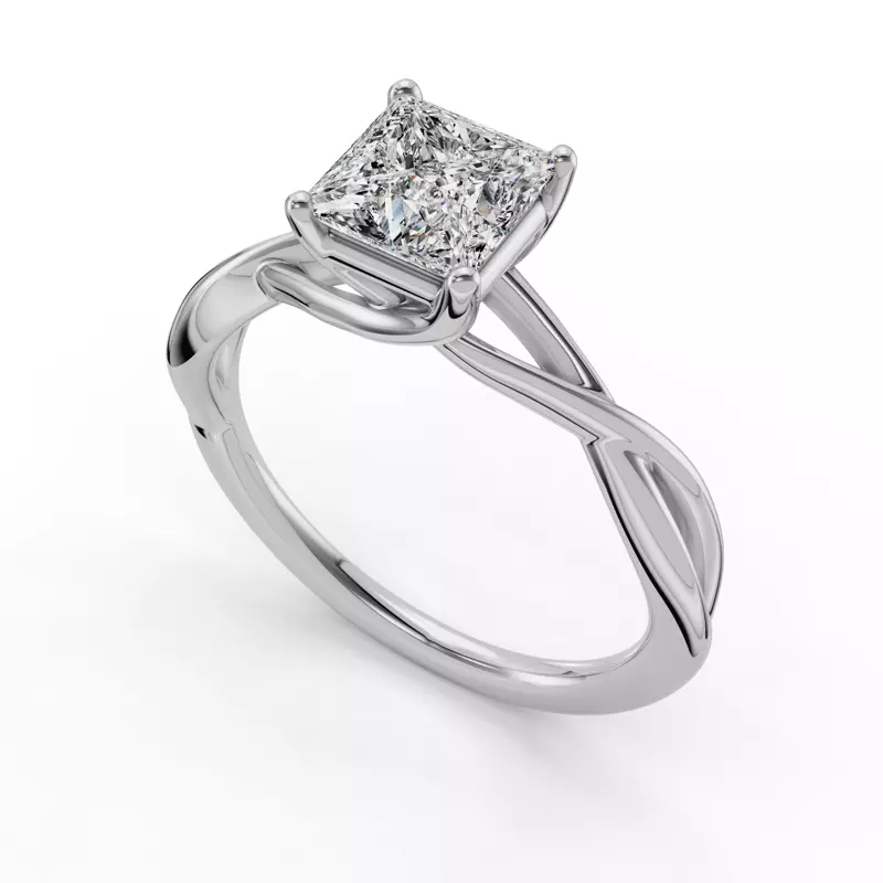 18K White Gold Bianca Twist Engagement Ring