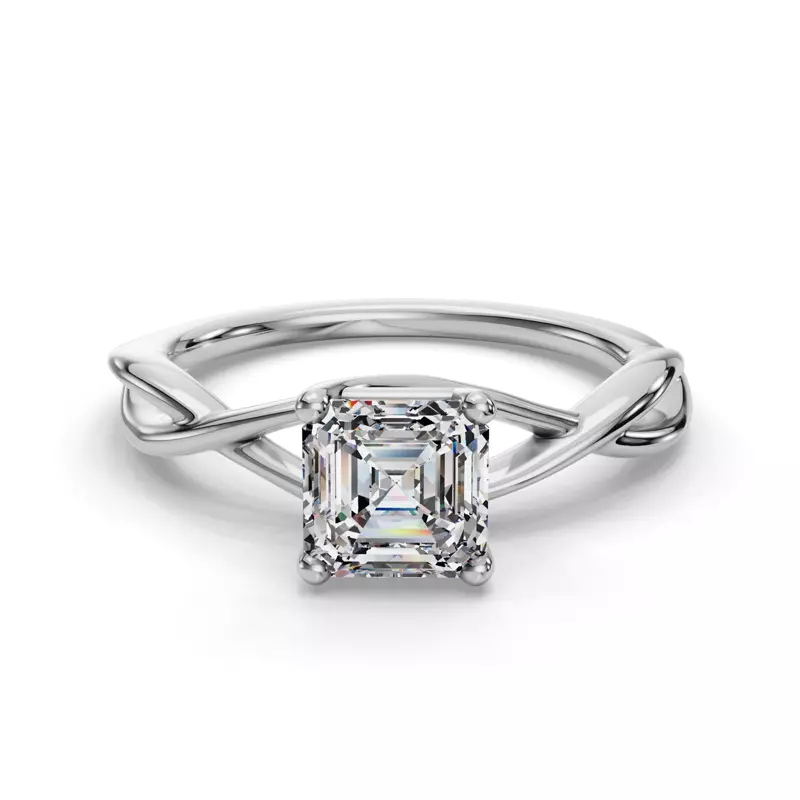 18K White Gold Bianca Twist Engagement Ring