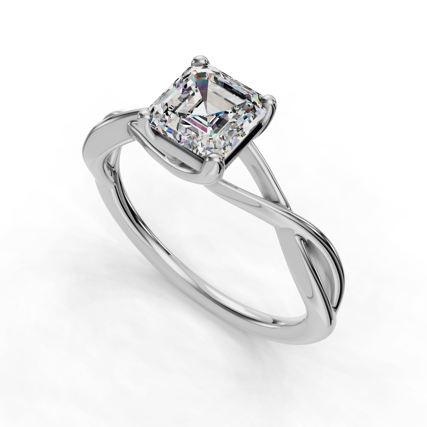 18K White Gold Bianca Twist Engagement Ring
