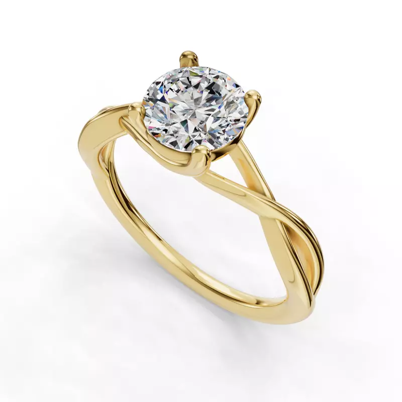 18K Yellow Gold Bianca Twist Engagement Ring
