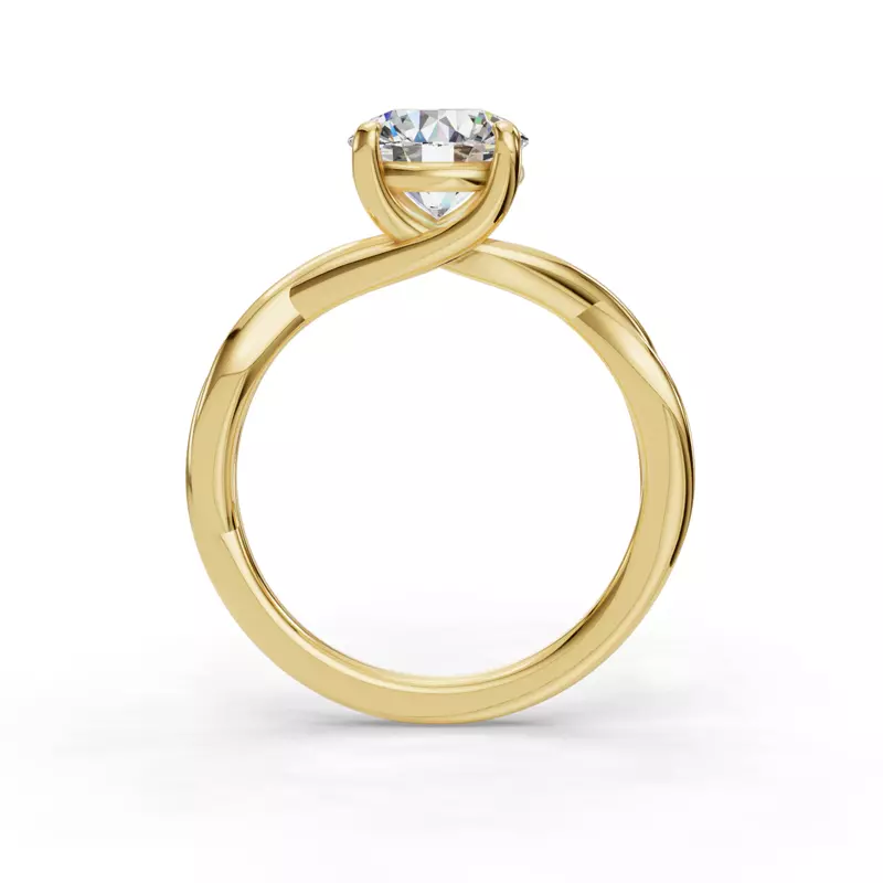 18K Yellow Gold Bianca Twist Style Solitaire