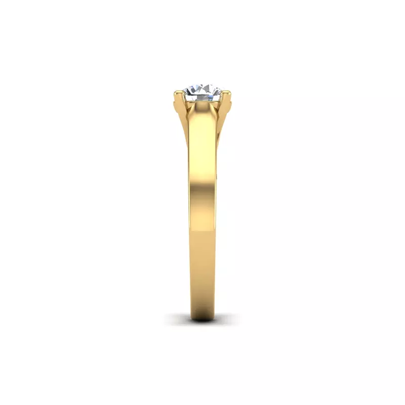 14K Yellow Gold Cameron Trellis Style Solitaire Engagement Ring