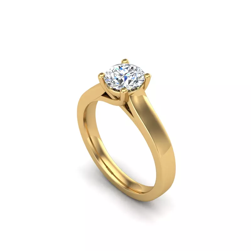 14K Yellow Gold Cameron Trellis Style Solitaire Engagement Ring