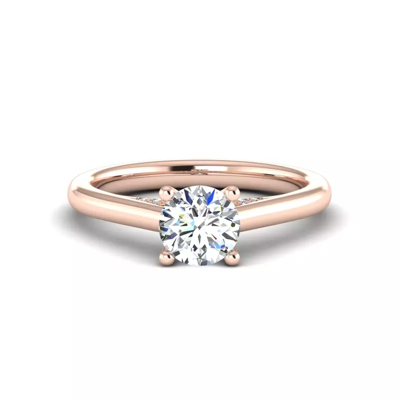14K Rose Gold Clementine Pave Twise Engagement Ring