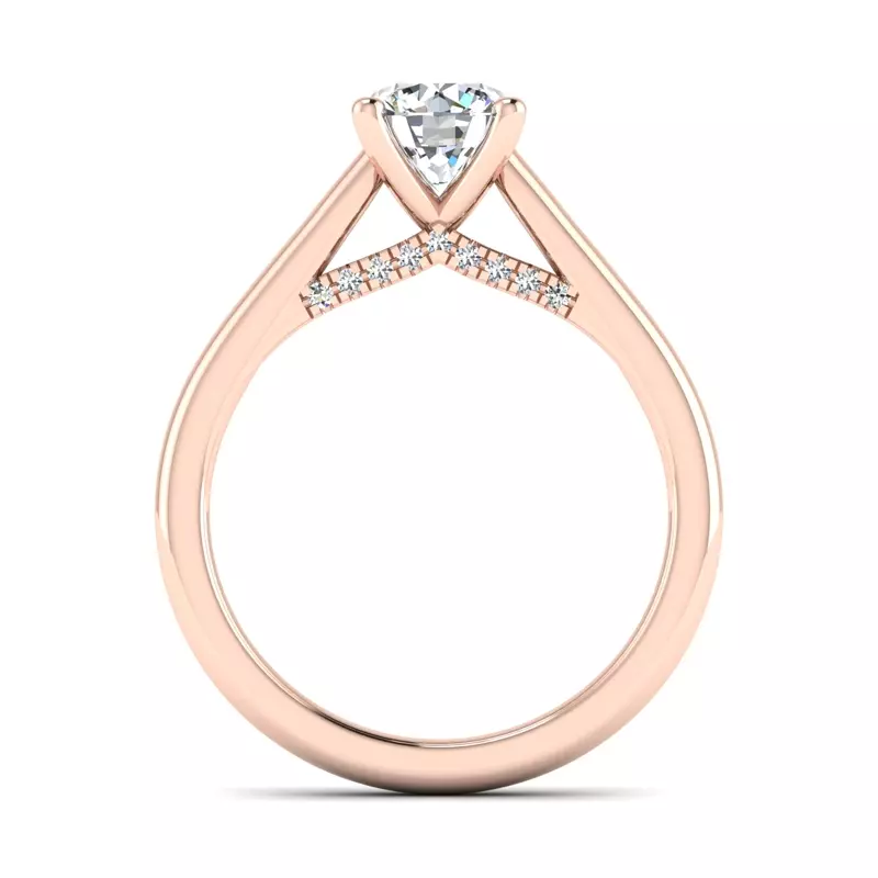 14K Rose Gold Clementine Pave Twise Engagement Ring