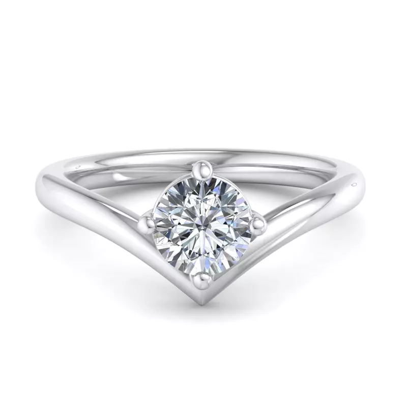 Platinum Remy Chevron Solitaire Engagement Ring